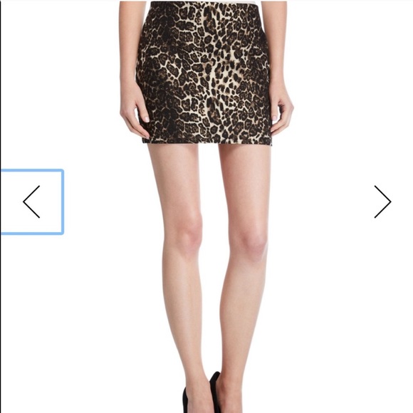 Alice + Olivia Leopard Print Mini Skirt in Brown and Cream - Picture 9 of 12